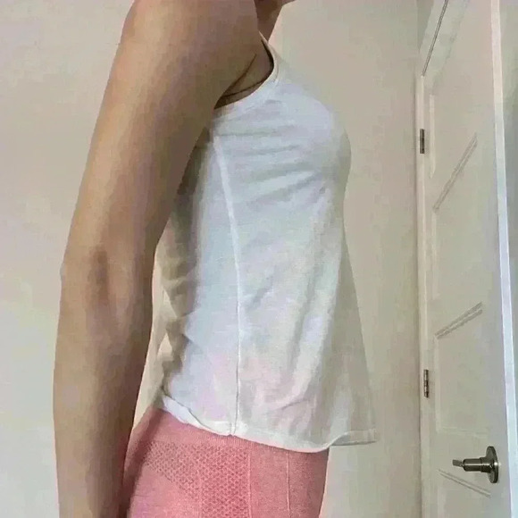 Under Armour, racer tank, yellow and white, fitted,  size small - Picture 2 of 13
